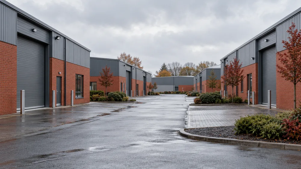 Illustrative Midlands commercial units with brick and metal-clad elevations